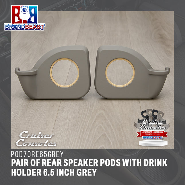 Cruiser Consoles Pair of Rear Speaker Pods 6.5 Inch Grey | POD70RE65GREY