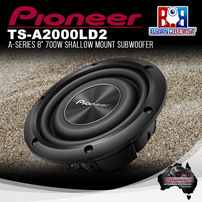 Pioneer TS-A2000LD2 A-Series 8” 700W Shallow Mount Subwoofer