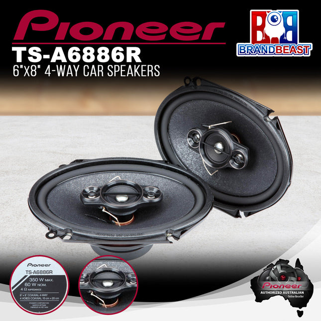 Pioneer TS-A6886R 350W 6x8” 4-Way Coaxial Speaker