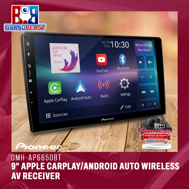 Pioneer DMH-AP6650BT 9" Apple CarPlay/Android Auto Wireless AV Receiver
