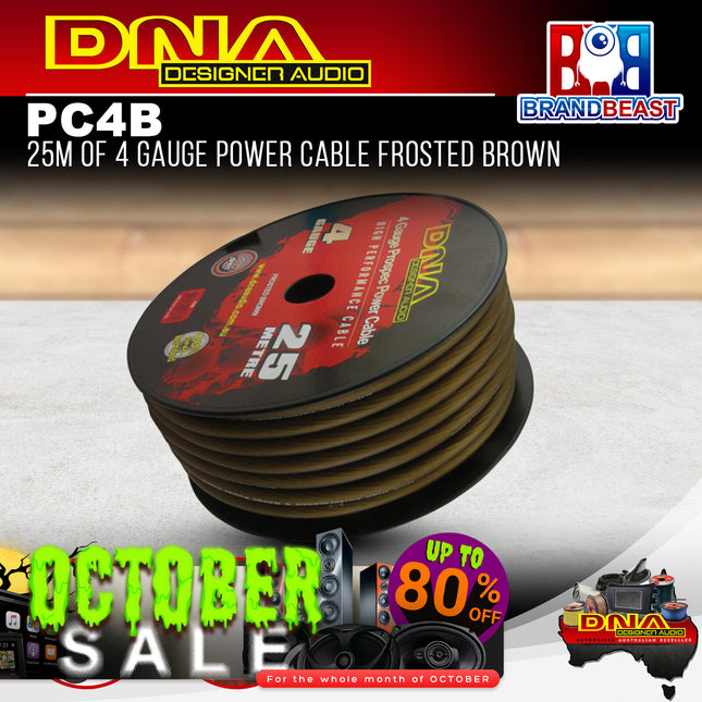 DNA PC4B 4 Gauge Power Cable Frosted Brown - 25 Metres