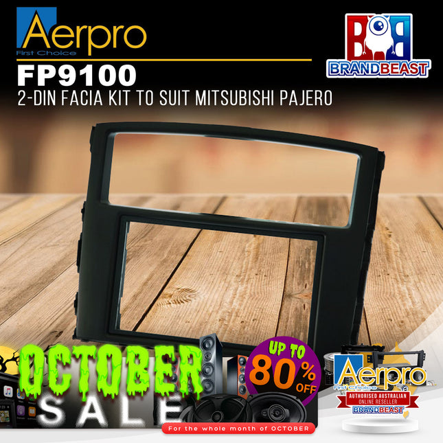 Aerpro FP9100 Double DIN Matte Black Facia Kit For Mitsubishi Pajero 2006 - 2019