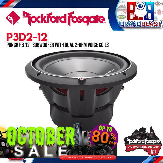 Rockford Fosgate P3D2-12 Punch 12" P3 2-Ohm DVC Subwoofer