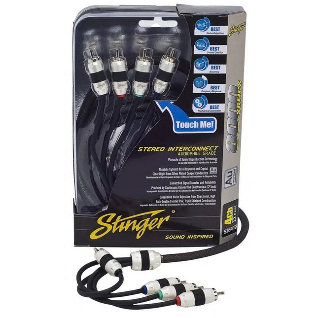 Stinger SI8417 8000 Series 4 Channel Triple Shielded RCA - 17ft (5m)