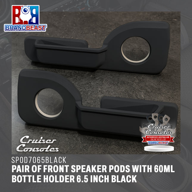 Cruiser Consoles Pair of Front Speaker Pods 6.5 Inch Black | SPOD7065BLACK