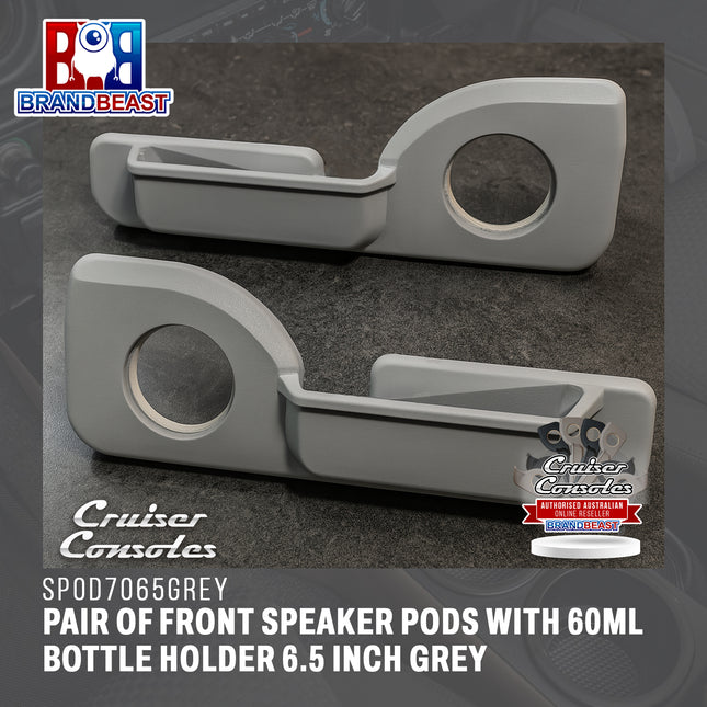 Cruiser Consoles Pair of Front Speaker Pods 6.5 Inch Grey | SPOD7065GREY