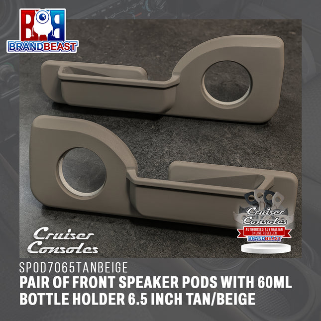 Cruiser Consoles Pair of Front Speaker Pods 6.5 Inch Tan/Beige| SPOD7065TANBEIGE