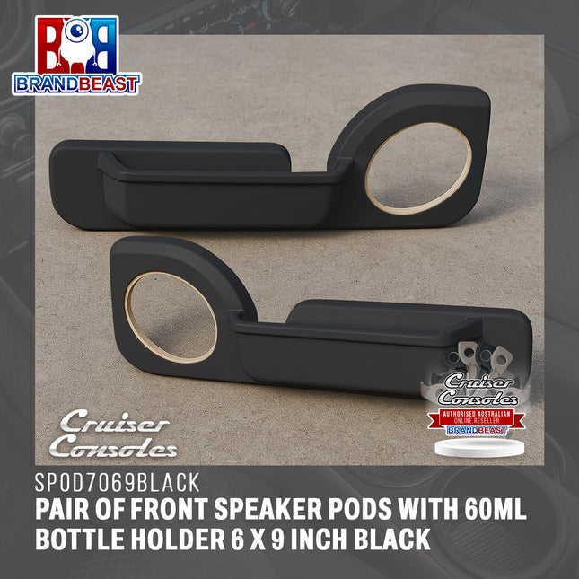 Cruiser Consoles Pair of Front Speaker Pods 6 X 9 Inch Black | SPOD7069BLACK