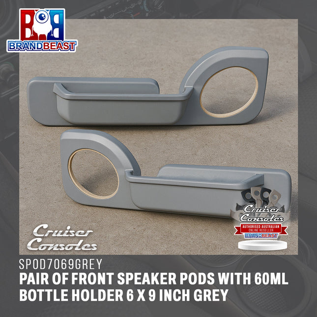 Cruiser Consoles Pair of Front Speaker Pods 6 X 9 Inch Grey | SPOD7069GREY