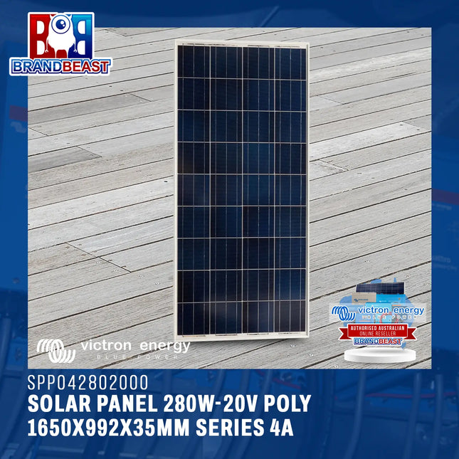 Victron Energy SPP042802000 Solar Panel 280W-20V Poly 1650x992x35mm Series 4A