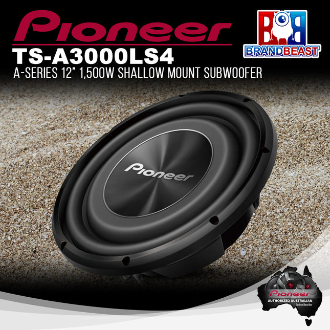 Pioneer TS-A3000LS4 A-Series 12” 1,500W Shallow Mount Subwoofer