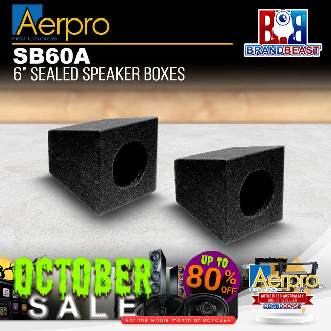 Aerpro SB60A Sealed Enclosure 6" Speaker Box - Gift Boxed Per Pair
