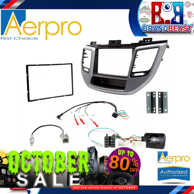 Aerpro FP8303K 2-DIN Stereo Install Kit Suit Hyundai Tucson 2015-On Silver/Black