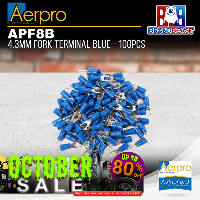 Aerpro APF8B 4.3mm Fork Terminal Blue - 100pcs