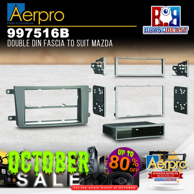 Aerpro 997516B Single/Double DIN Facia Kit Suit Mazda CX9 TB 2007 - 2015