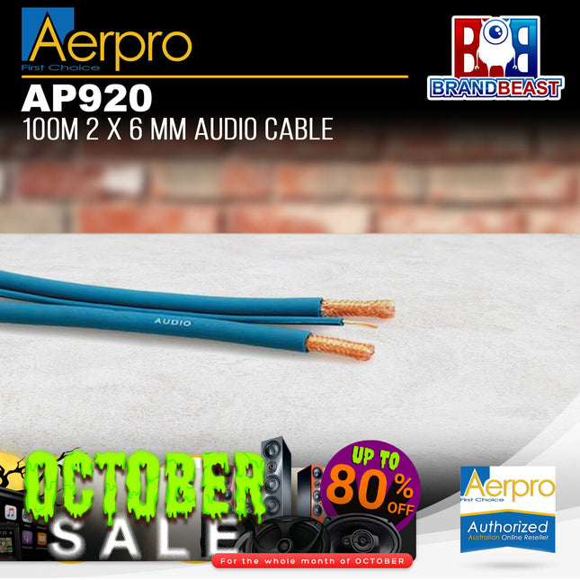 Aerpro AP920 100m 2x6mm Audio Cable