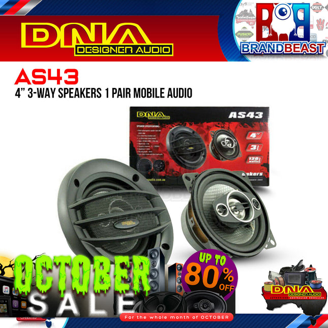 DNA AS43 4" 120W 3-Way Mobile Audio Speaker - Pair