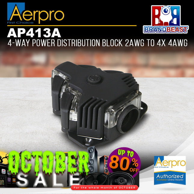Aerpro AP413A 2AWG - 4x 4AWG 4-Way Power Distribution Block