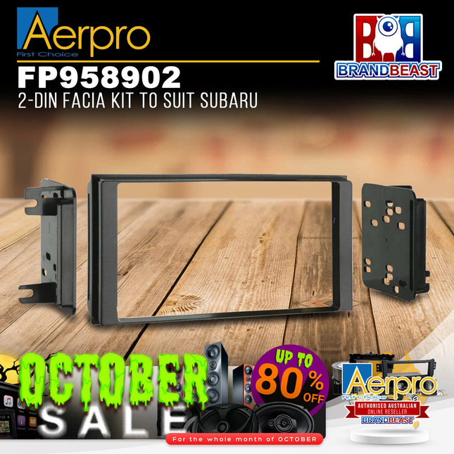 Aerpro FP958902 Double DIN Black Facia Kit Suit Subaru Forester/Impreza/WRX