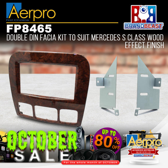 Aerpro FP8465 Double DIN Wood Effect Finish Facia Kit Suit Mercedes S Class