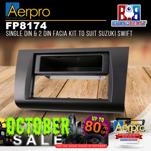 Aerpro FP8174 Single DIN & 2 DIN Facia Kit Suit Suzuki Swift 2005-10 Black