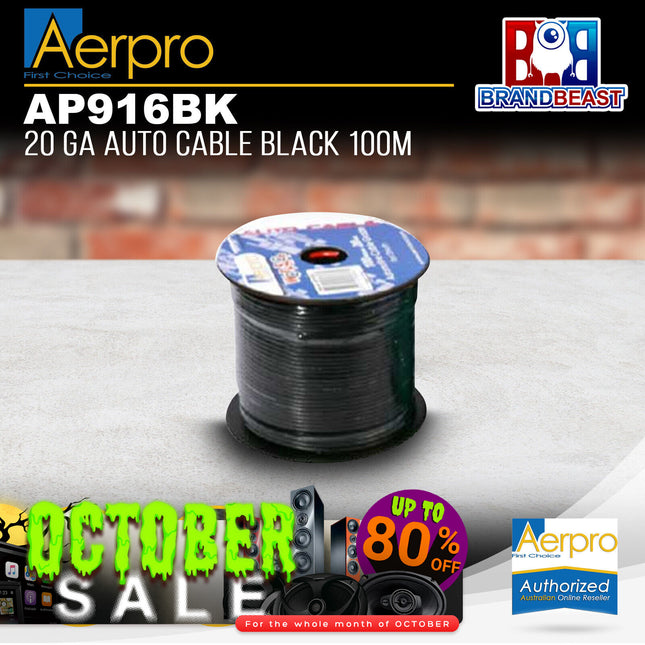 Aerpro AP916BK 20 Gauge Black Auto Cable - 100M