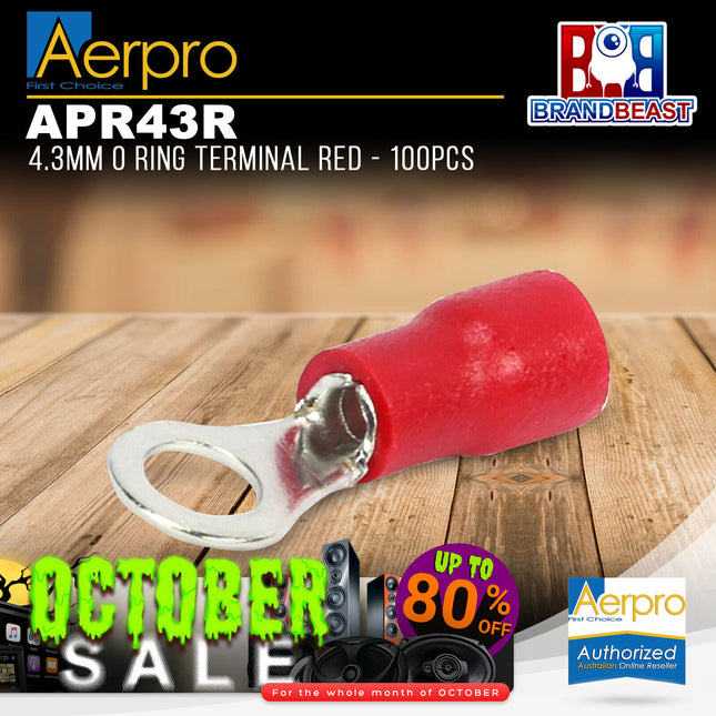 Aerpro APR43R 4.3mm O Ring Terminal Red - 100pcs