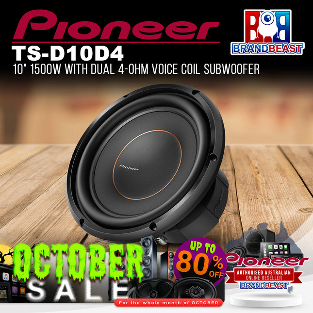 Pioneer TS-D10D4 1500W 10" Dual 4 ohms Voice Coil Subwoofer