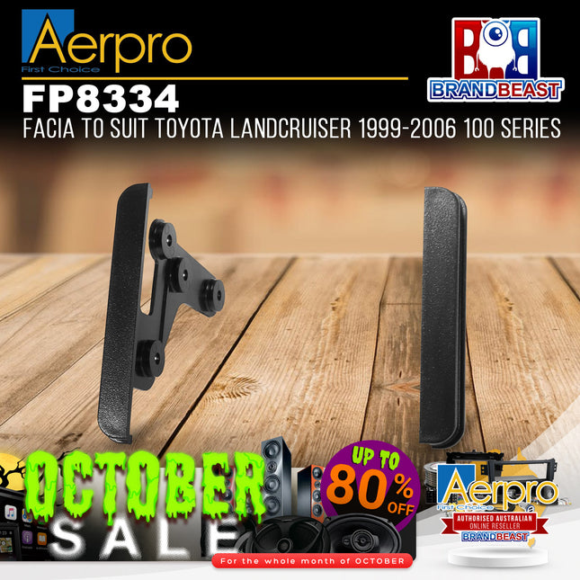Aerpro FP8334 Double DIN Black Facia Kit Suit Toyota LC 100 Series 1999 - 2006