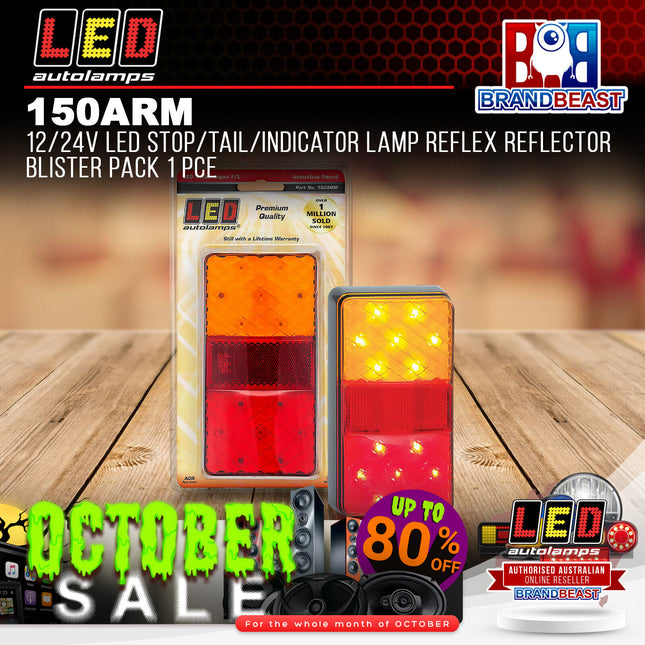 LED Autolamps 150ARM 12/24V LED Stop/Tail/Indicator Lamp Reflector Blister