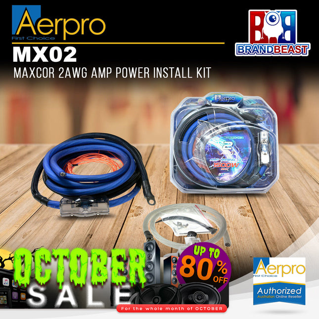 Aerpro MX02 MAXCOR 2AWG Amp Power Install Kit
