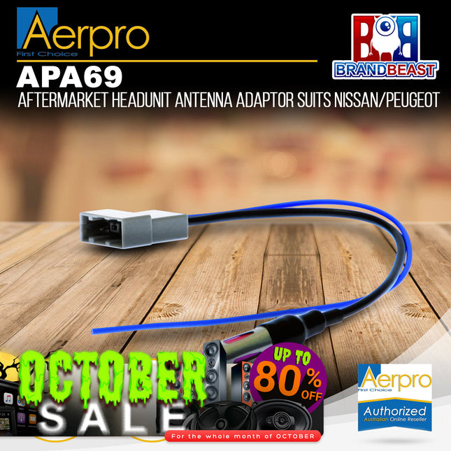 Aerpro APA69 Aftermarket Headunit Antenna Adaptor Suit Nissan Various Models