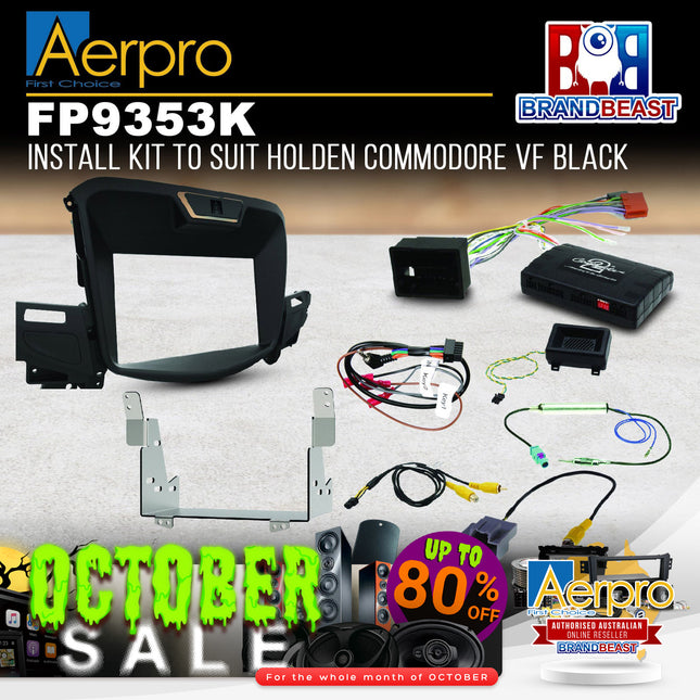 Aerpro FP9353K Black Double DIN Install Kit Suit Holden Commodore 2013 - 2017 VF
