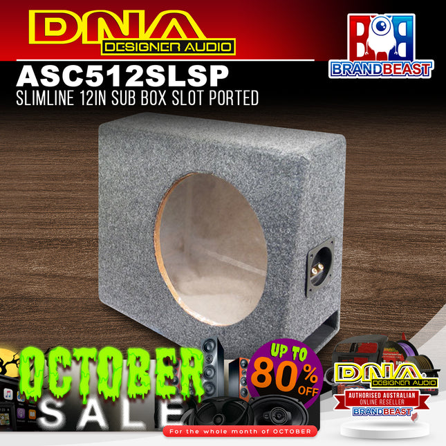 DNA ASC512SLSP Slimline 12 Inch Slot Ported Subwoofer Box - Grey