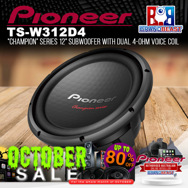 Pioneer TS-W312D4 "Champion" Series 12" Subwoofer with Dual 4-Ohm Voice Coil