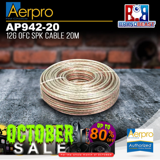Aerpro AP942/20 12GA Twin Core Speaker Cable - 20M