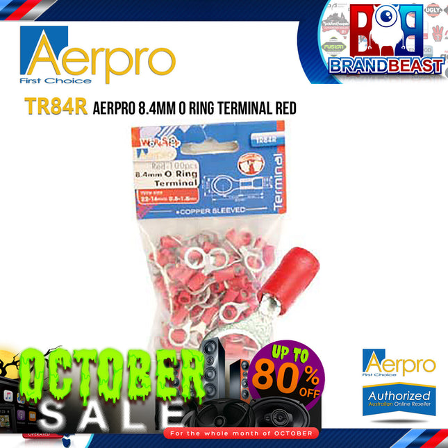 Aerpro TR84R 8.4mm Red O Ring Terminals