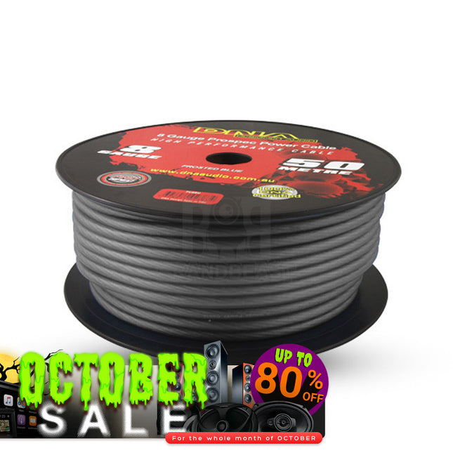DNA PC8S 8 Gauge Power Cable Frosted Silver - 50 Metres