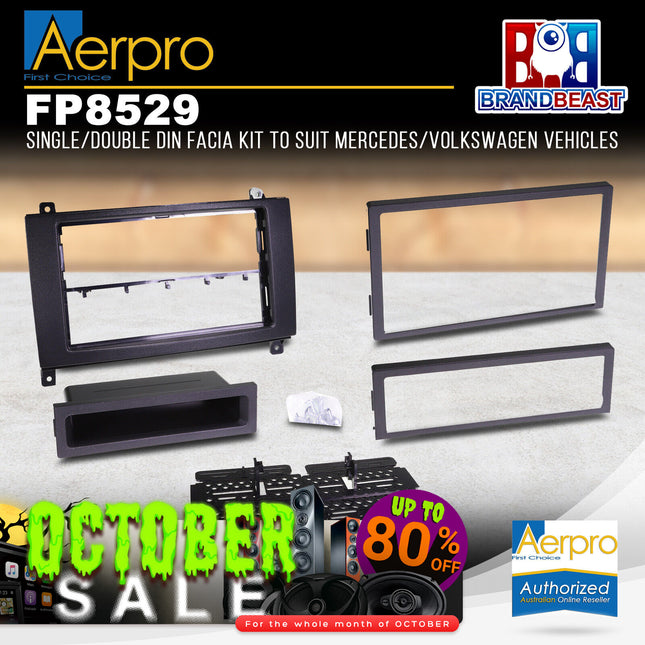 Aerpro FP8529 Single/Double DIN Black Facia Kit Suit Mercedes/Volkswagen Models