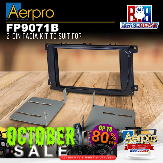 Aerpro FP9071B Double DIN Metallic Black Facia Kit Suit Ford Focus/Mondeo