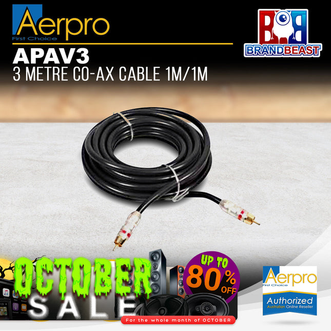 Aerpro APAV3 3M RCA Coaxial Cable 1M/1M