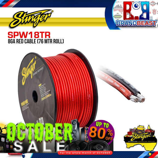 Stinger SPW18TR 76 Meter Roll 8GA Red Cable
