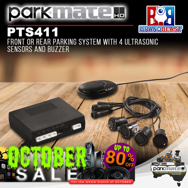 Parkmate PTS411 Front or Rear Parking System with 4 Ultrasonic Sensors and Buzzer