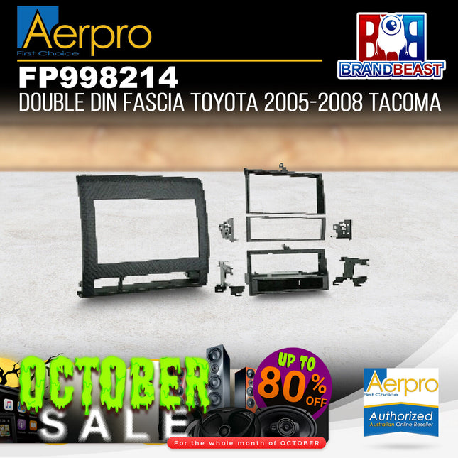 Aerpro FP998214 Single/Double DIN Black Facia Kit Suit Toyota Tacoma 2005 - 2008