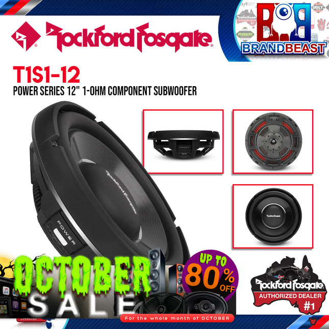 Rockford Fosgate T1S1-12 Power 12" T1 Slim Single 1-Ohm Subwoofer