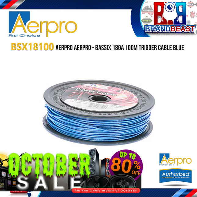 Aerpro BSX18100 Bassix 18AWG 100m Blue Trigger Cable