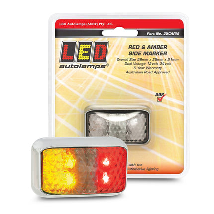 LED Autolamps 35CARM Side Marker Light Red/Amber LED 12 or 24V