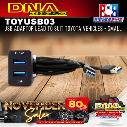 DNA TOYUSB03 USB Adaptor Lead To Suit Toyota Vehicles - Small
