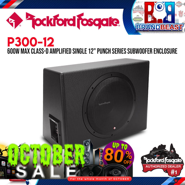 Rockford Fosgate P300-12 Punch Single 12" 300 Watt Amplified Subwoofer