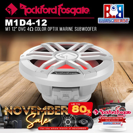Rockford Fosgate M1D4-12 M1 12" DVC 4Œ© Color Optix Marine Subwoofer